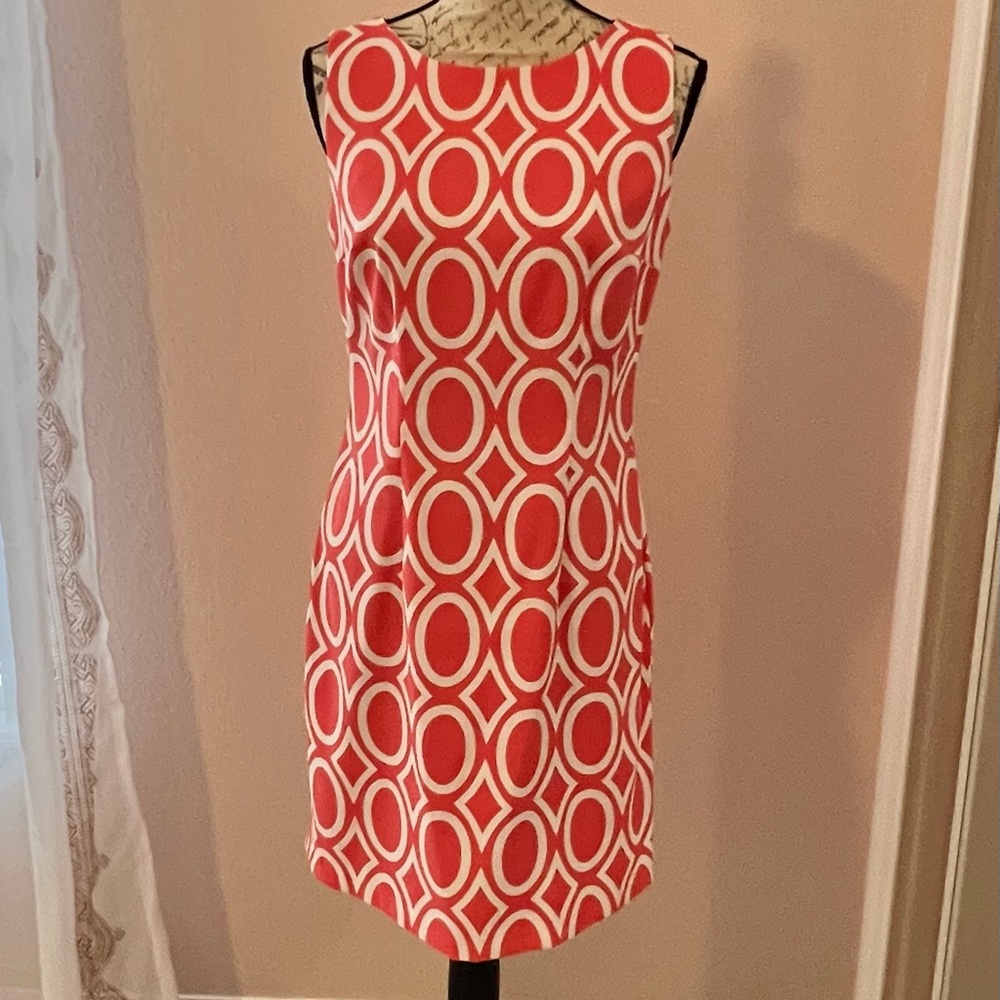 Alyx dress, coral and white pattern, worn once, perfect condition. Size 6